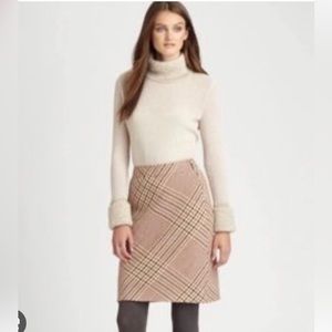 Tory Burch Jasmin Wool Plaid Pencil Skirt